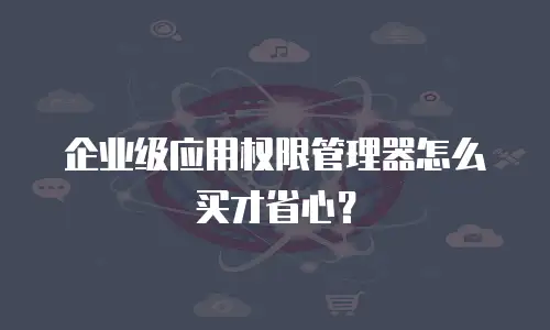 企业级应用权限管理器怎么买才省心？