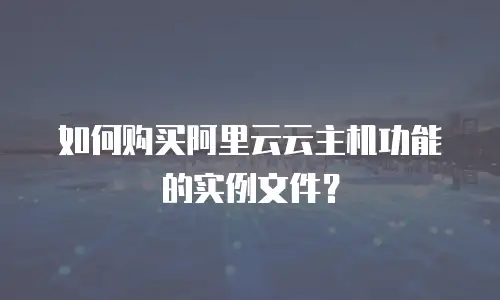 如何购买阿里云云主机功能的实例文件？