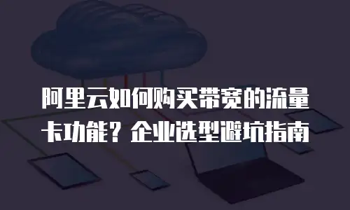 阿里云如何购买带宽的流量卡功能？企业选型避坑指南