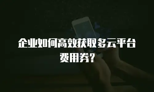 企业如何高效获取多云平台费用券？