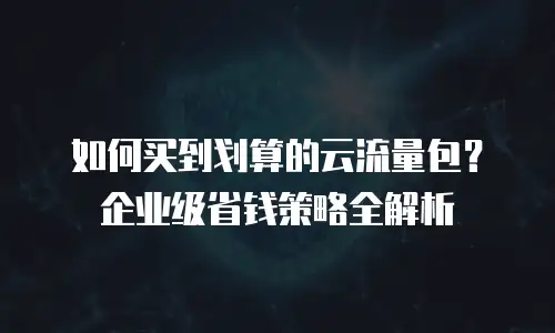 如何买到划算的云流量包？企业级省钱策略全解析