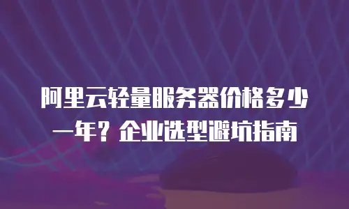 阿里云轻量服务器价格多少一年？企业选型避坑指南