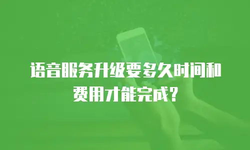 语音服务升级要多久时间和费用才能完成？