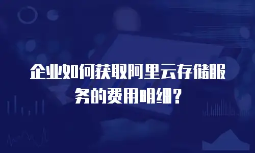 企业如何获取阿里云存储服务的费用明细？