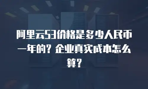 阿里云S3价格是多少人民币一年的？企业真实成本怎么算？