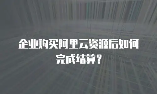 企业购买阿里云资源后如何完成结算？