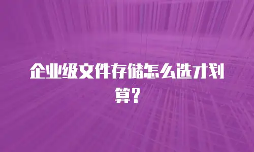 企业级文件存储怎么选才划算？
