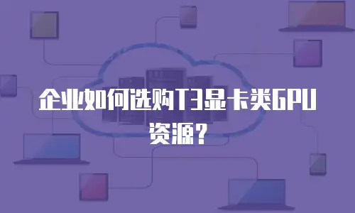 企业如何选购T3显卡类GPU资源？