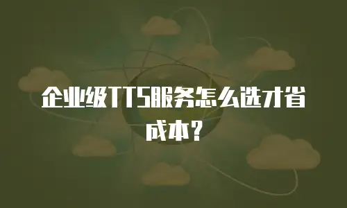 企业级TTS服务怎么选才省成本？