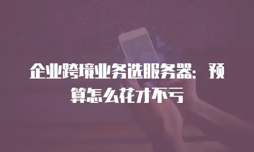 企业跨境业务选服务器：预算怎么花才不亏