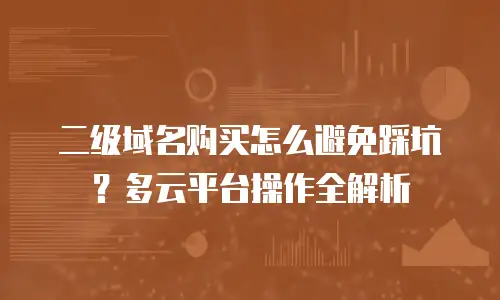 二级域名购买怎么避免踩坑？多云平台操作全解析