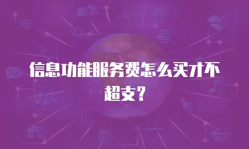 信息功能服务费怎么买才不超支？