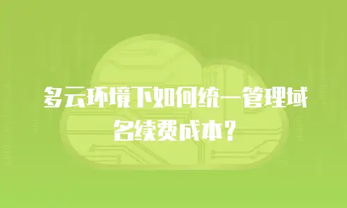 多云环境下如何统一管理域名续费成本？