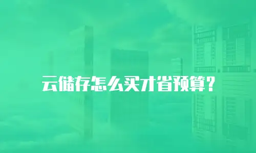 云储存怎么买才省预算？