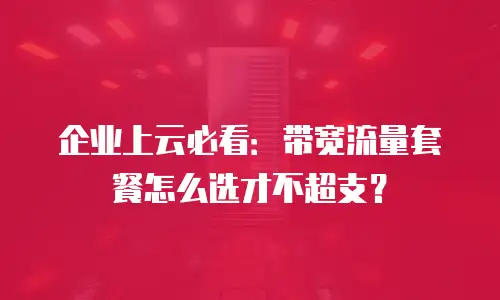 企业上云必看：带宽流量套餐怎么选才不超支？
