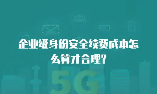 企业级身份安全续费成本怎么算才合理？
