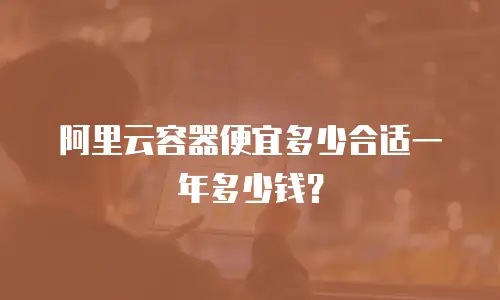 阿里云容器便宜多少合适一年多少钱？