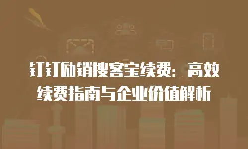 钉钉励销搜客宝续费：高效续费指南与企业价值解析