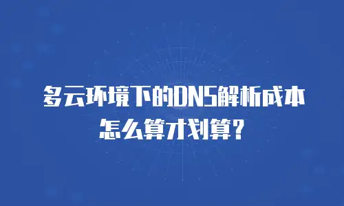 多云环境下的DNS解析成本怎么算才划算？