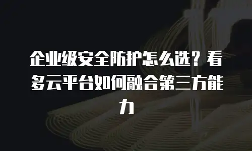 企业级安全防护怎么选？看多云平台如何融合第三方能力