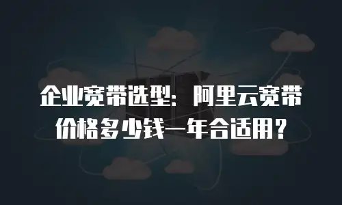 企业宽带选型：阿里云宽带价格多少钱一年合适用？