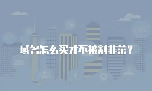 域名怎么买才不被割韭菜？