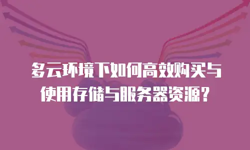 多云环境下如何高效购买与使用存储与服务器资源？