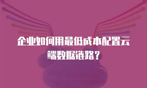 企业如何用最低成本配置云端数据链路？