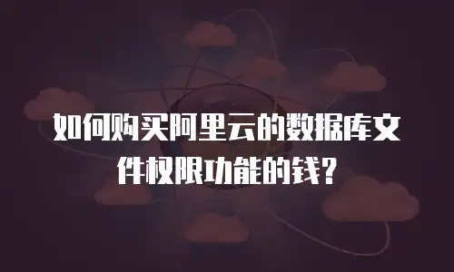 如何购买阿里云的数据库文件权限功能的钱？