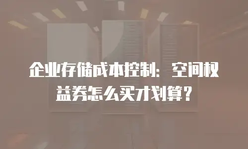 企业存储成本控制：空间权益券怎么买才划算？