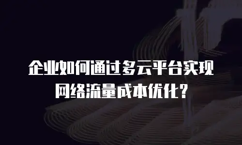 企业如何通过多云平台实现网络流量成本优化？