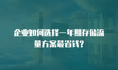 企业如何选择一年期存储流量方案最省钱？