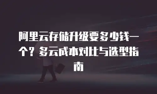 阿里云存储升级要多少钱一个？多云成本对比与选型指南
