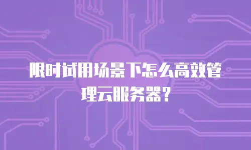 限时试用场景下怎么高效管理云服务器？