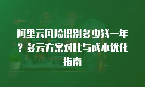 阿里云风险识别多少钱一年？多云方案对比与成本优化指南