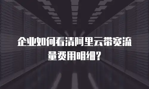 企业如何看清阿里云带宽流量费用明细？