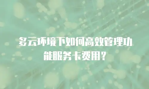 多云环境下如何高效管理功能服务卡费用？