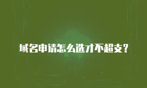 域名申请怎么选才不超支？