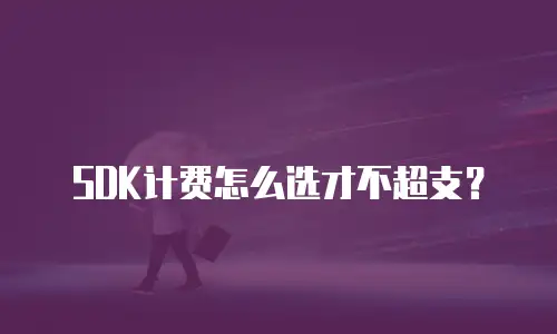 SDK计费怎么选才不超支？