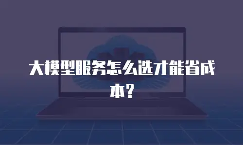 大模型服务怎么选才能省成本？