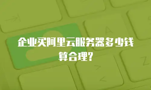企业买阿里云服务器多少钱算合理？