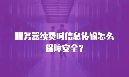 服务器续费时信息传输怎么保障安全？