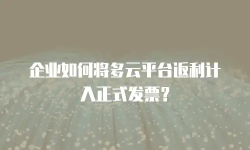 企业如何将多云平台返利计入正式发票？