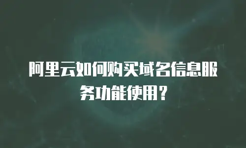 阿里云如何购买域名信息服务功能使用？