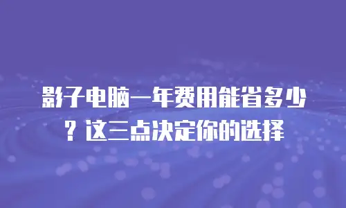 影子电脑一年费用能省多少？这三点决定你的选择