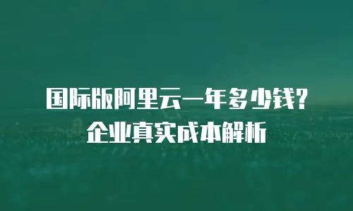 国际版阿里云一年多少钱？企业真实成本解析