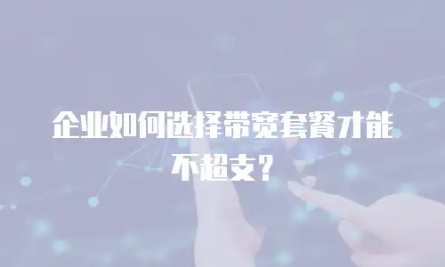 企业如何选择带宽套餐才能不超支？