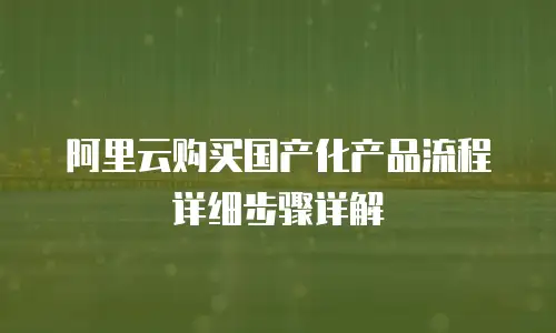 阿里云购买国产化产品流程详细步骤详解