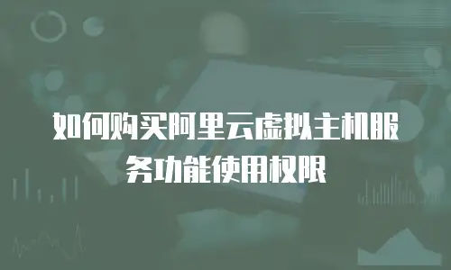 如何购买阿里云虚拟主机服务功能使用权限