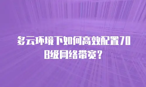 多云环境下如何高效配置70B级网络带宽？